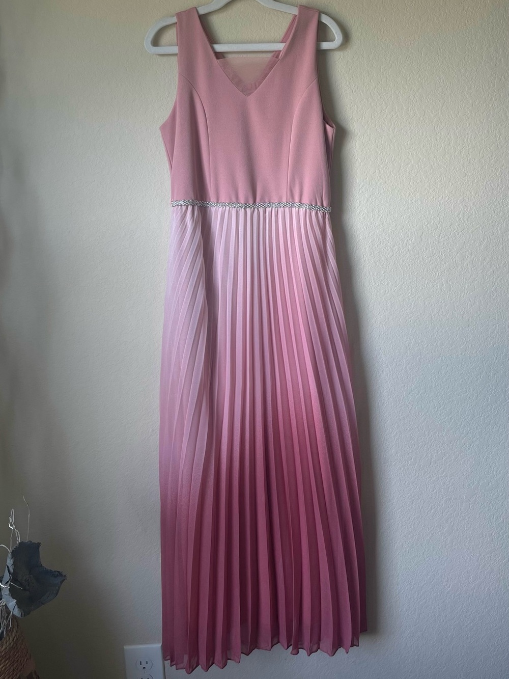 Xtraordinary Blush Pink Pleated Ombre Maxi
